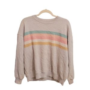 American Eagle Striped Rainbow Sweatshirt, Size Medium,